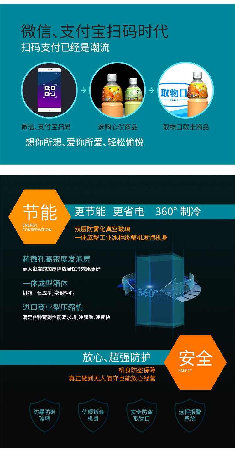 優(yōu)趣生活自動(dòng)售賣飲料零食制冷常溫機(jī) 無人新零售 一碼付(圖3)