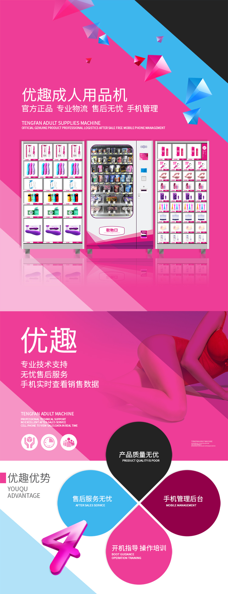 優(yōu)趣生活自動(dòng)售賣成人用品機(jī) 情趣用品無人新零售(圖1)